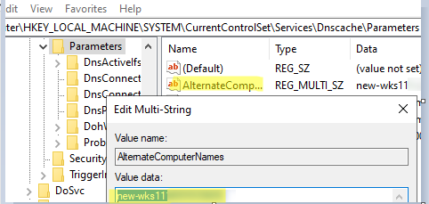 alternatecomputernames adding alternate dns name -